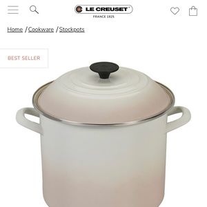Le Creuset 10qt Enameled Stockpot-color is Meringue